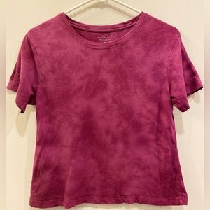 Athleta  Purple Organic Daily Crop Tie-Dye Tee XS